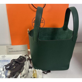 Hermes Picotin Lock 18 Bag Dark Green Clemence Palladium Hardware