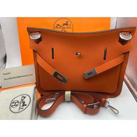 Hermes Taurillon Clemence Jypsiere 34cm Orange