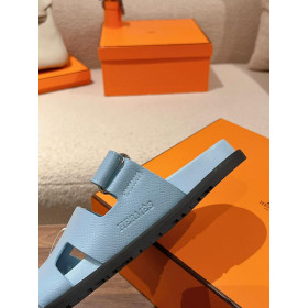 Hermes Unisex Chypre Sandals Calfskin Blue