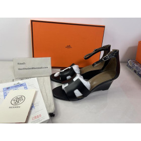 Hermes Women's Legend Sandals Leather Black