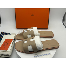 Hermes Women's Oran Sandals Beige Lin Calfskin 