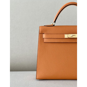 Hermes Kelly Pochette Swift Chai (0M) Gold Hardware Orange