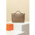 Hermes Kelly Pochette HSS Swift Beton(8L) And Rose Sakura(3Q)Palladium Hardware Dark Brown