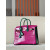 Hermes Kelly Pochette Swift Gris Perle (80) Palladium Hardware Rose Purple