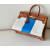 Hermes Birkin HSS 35 Barenia and Canvas in Gold(37) Gold hardware Blue and Brown