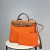 Hermes 24/24 Mini 21 Evercolor And Swift Gris Perle (80) Palladium Hardware Orange