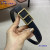 Hermes leather strap 24 mm belts with gold square buckle in black