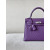 Hermes Kelly 25 Epsom Vert Fizz (0S) Silver Purple