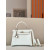 Hermes Kelly 25 Togo Vert Criquet (3I) Gold Hardware White