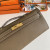 Hermes Kelly Cut 31 Epsom 63 Vert Amande (63) Palladium Hardware Dark Brown