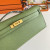 Hermes Kelly Cut 31 Epsom Etoupe (18) Palladium Hardware Green