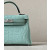 Hermes Kelly Mini Alligator Graphite (88) Palladium Hardware Mint Green