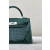 Hermes Kelly Mini Alligator Mauve Pale (09) Palladium Hardware Dark Green
