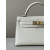 Hermes Kelly Mini Alligator Bleu electrique (7T) Palladium Hardware White