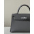 Hermes Kelly Mini Alligator Gris Ciment (OV) Palladium Hardware Dark Brown
