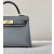 Hermes Kelly Mini Alligator Vert Emeraude (6Q) Palladium Hardware Grey