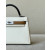 Hermes Kelly Mini Epsom Nata (I2) Palladium Hardware White