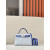 Hermes Jypsiere Mini Evercolor Gold(37) Gold Hardware Gris Perle and Blue Electrique