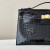 Hermes Kelly Mini Ostrich Gris Agate (82) Palladium Hardware Black
