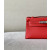 Hermes Kelly Pochette Epsom Jaune Amber (9D) Palladium Hardware Red