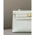 Hermes Kelly HSS 25 Ostrich Etoupe(18) and Gris Perle(80) Gold Hardware White