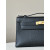 Hermes Kelly Pochette Epsom Etoupe (18) Palladium Hardware Black