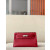 Hermes Kelly Pochette Swift Gris Perle (80) Palladium Hardware Red