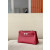 Hermes Kelly Pochette Swift Gris Perle (80) Palladium Hardware Red