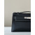 Hermes Kelly Pochette Alligator Graphite (88) Palladium Hardware Black