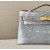 Hermes Kelly Pochette Alligator Rose Sheherazade (J5) Gold Hardware Grey