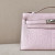 Hermes Kelly Pochette Alligator Vert Jade (O6) Gold Hardware Light Pink