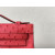 Hermes Kelly Pochette Ostrich Vert Vertigo (U4) Gold Hardware Red