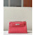Hermes Kelly Pochette Swift Gris Mouette (4Z) Gold Hardware Red