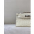 Hermes Kelly Pochette Ostrich Bleu Lin (J7) Gold Hardware White