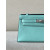 Hermes Kelly Pochette Swift Rouge H (55) Palladium Hardware Blue