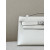 Hermes Kelly Pochette Ostrich Gris Agate (82) Gold Hardware White
