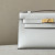 Hermes Kelly Pochette Ostrich Gris Tourterelle (81) Gold Hardware White