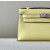 Hermes Kelly Pochette Swift Biscuit (4B) Palladium Hardware Yellow