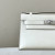 Hermes Kelly Pochette Ostrich Parchemin (3C) Gold Hardware White