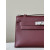 Hermes Kelly Pochette Ostrich Vert Criquet (3I) Gold Hardware Burgundy Red