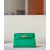 Hermes Kelly Pochette Swift Nata (I2) Palladium Hardware Green