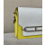 Hermes Roulis Mini Evercolor Gris Misty (H0) Palladium Hardware White and Yellow